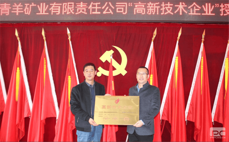 西和县科技局为青羊矿业高新技术企业授牌