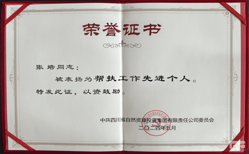 核西南建设集团张培同志荣获集团党委帮扶先进个人表彰
